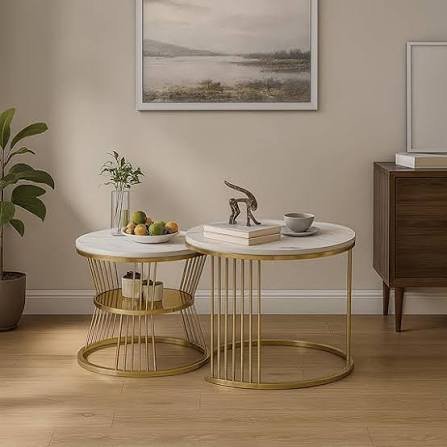 Geometric Gold Frame Table