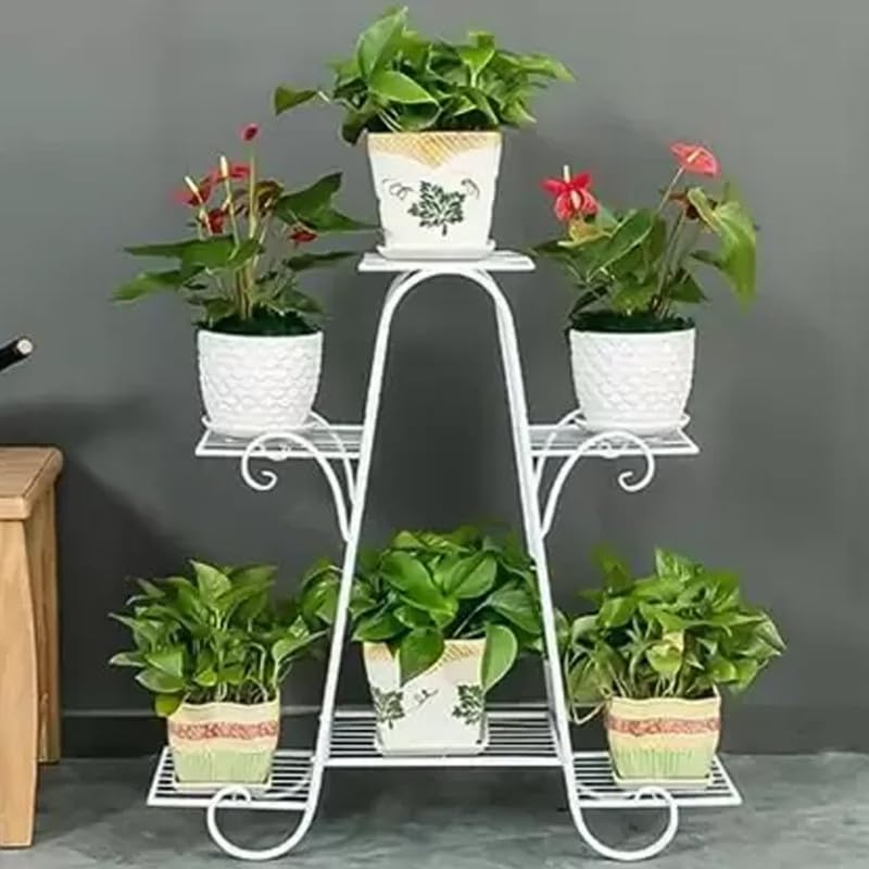 White Multi-Tier Iron Plant Stand