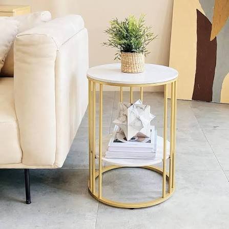 Sculptural Golden Nesting Table